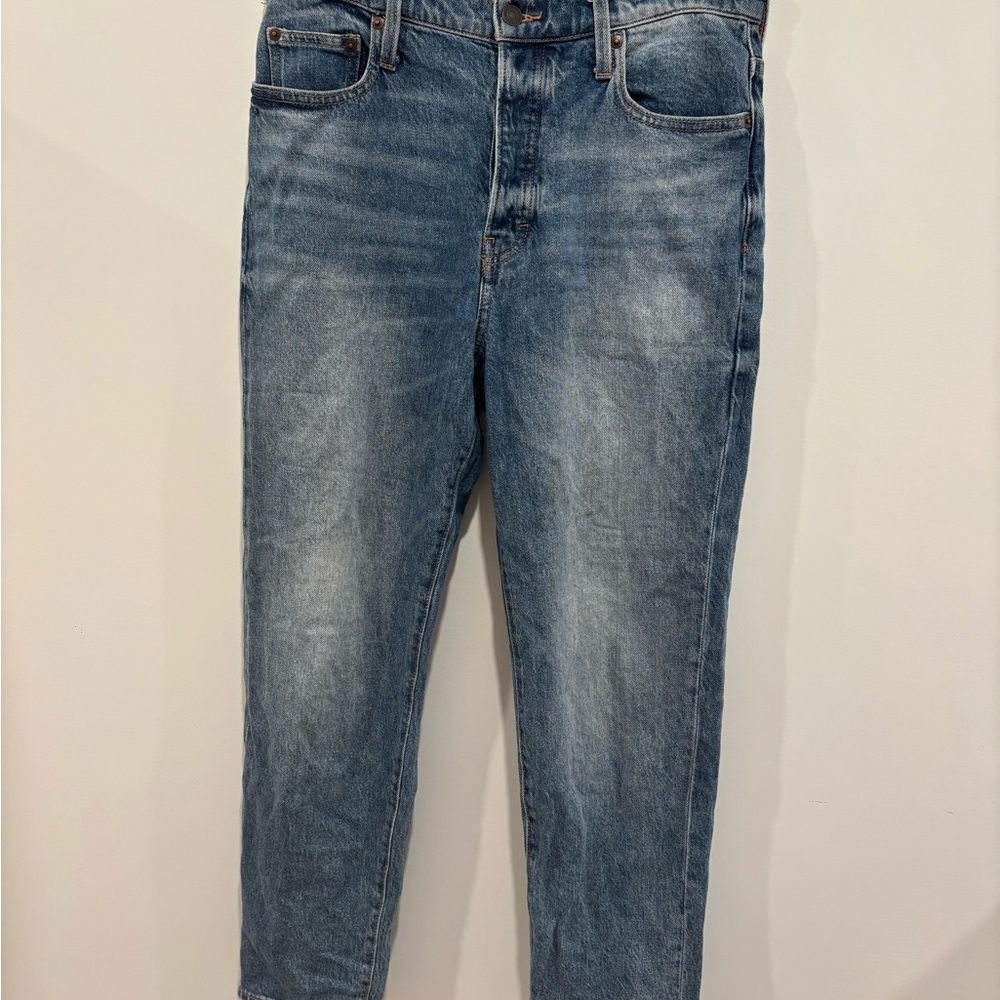 Lucky Brand Blue Mom Jeans with Vintage Fading